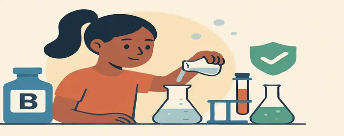 AI-generated educational cover illustration for Base Chemistry: Alkalis, Neutralisation and Safe Clues